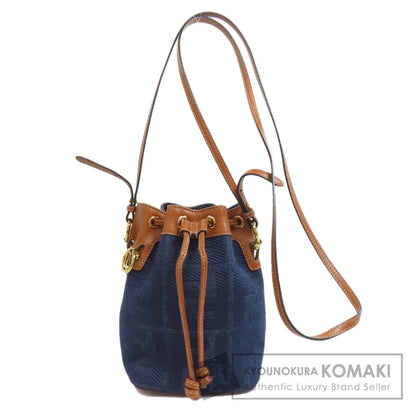 FENDI フェンディ モン トレゾール ミニ 巾着ショルダー ショルダーバッグ デニム レディース 中古
