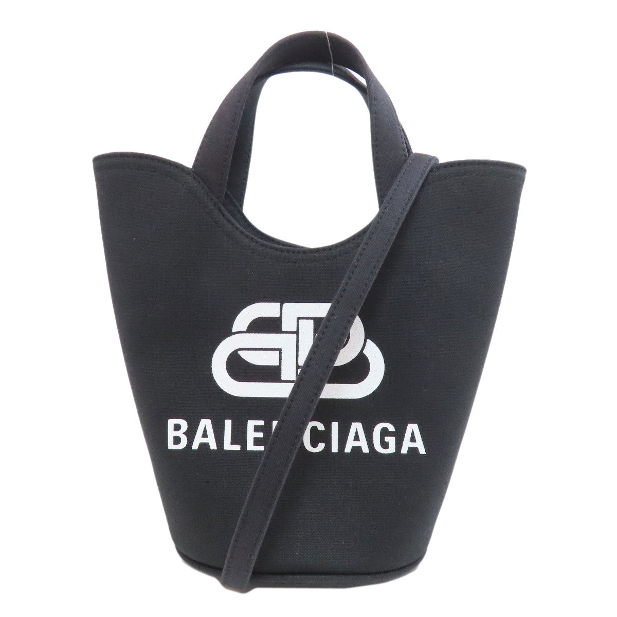 BALENCIAGA バレンシアガ 619979 バケット 2WAY ハンドバッグ キャンバス レディース 中古