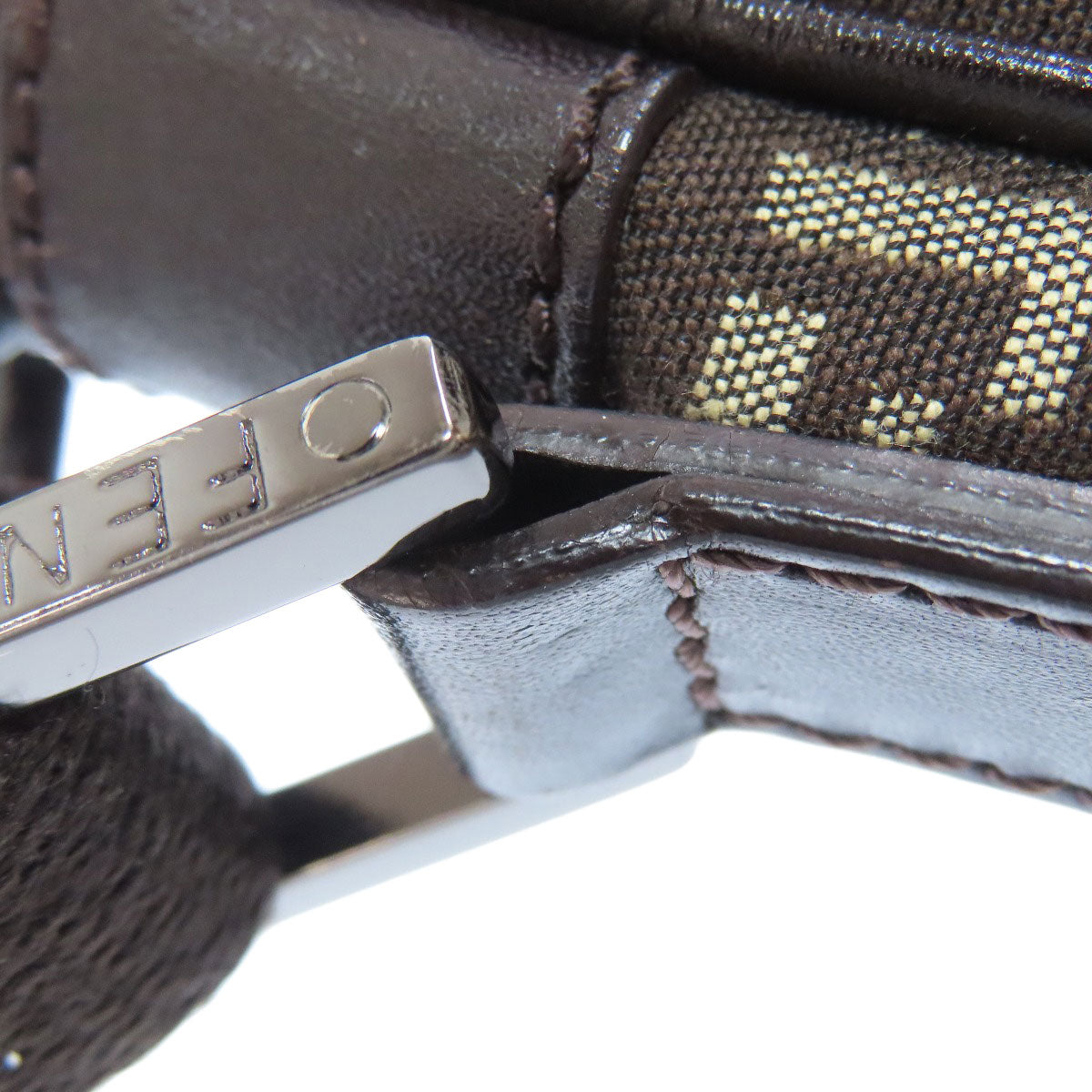 FENDI フェンディ ズッカ柄 ショルダーバッグ キャンバス レディース 中古