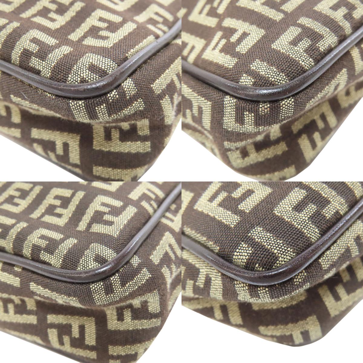 FENDI フェンディ ズッカ柄 ショルダーバッグ キャンバス レディース 中古