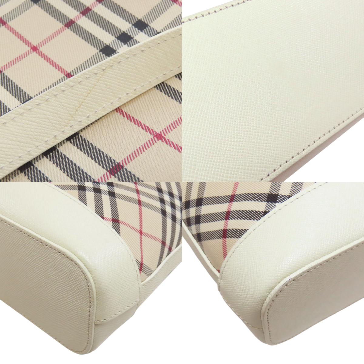 BURBERRY バーバリー ノバチェック ショルダーバッグ レザー レディース 中古