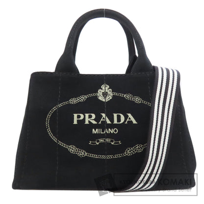 PRADA プラダ カナパミニ 2WAY ハンドバッグ キャンバス レディース 中古
