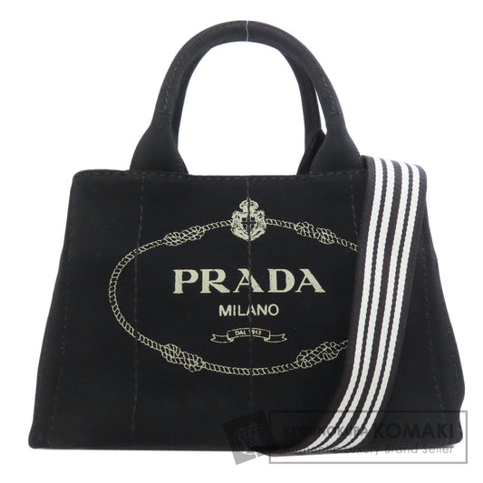 PRADA プラダ カナパミニ 2WAY ハンドバッグ キャンバス レディース 中古