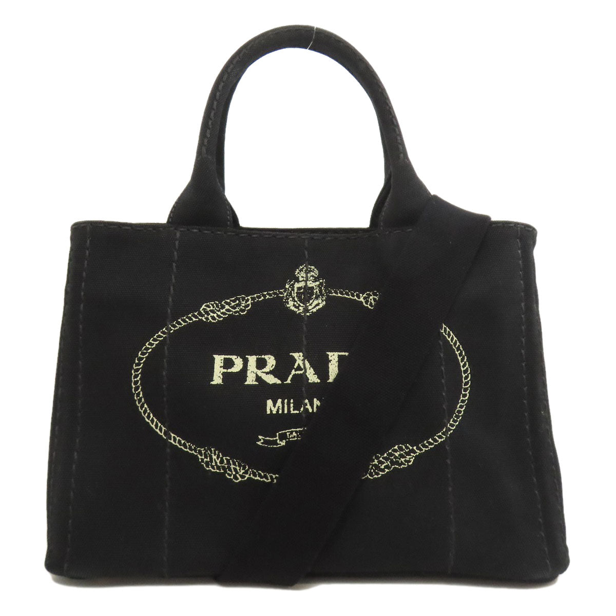PRADA プラダ カナパ ミニ 2WAY ハンドバッグ キャンバス レディース 中古
