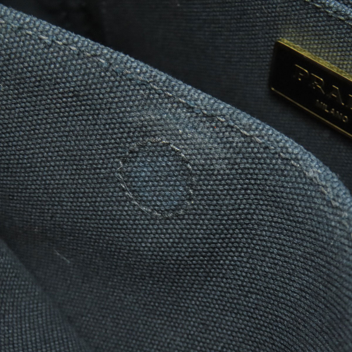 PRADA プラダ カナパ ミニ 2WAY ハンドバッグ キャンバス レディース 中古