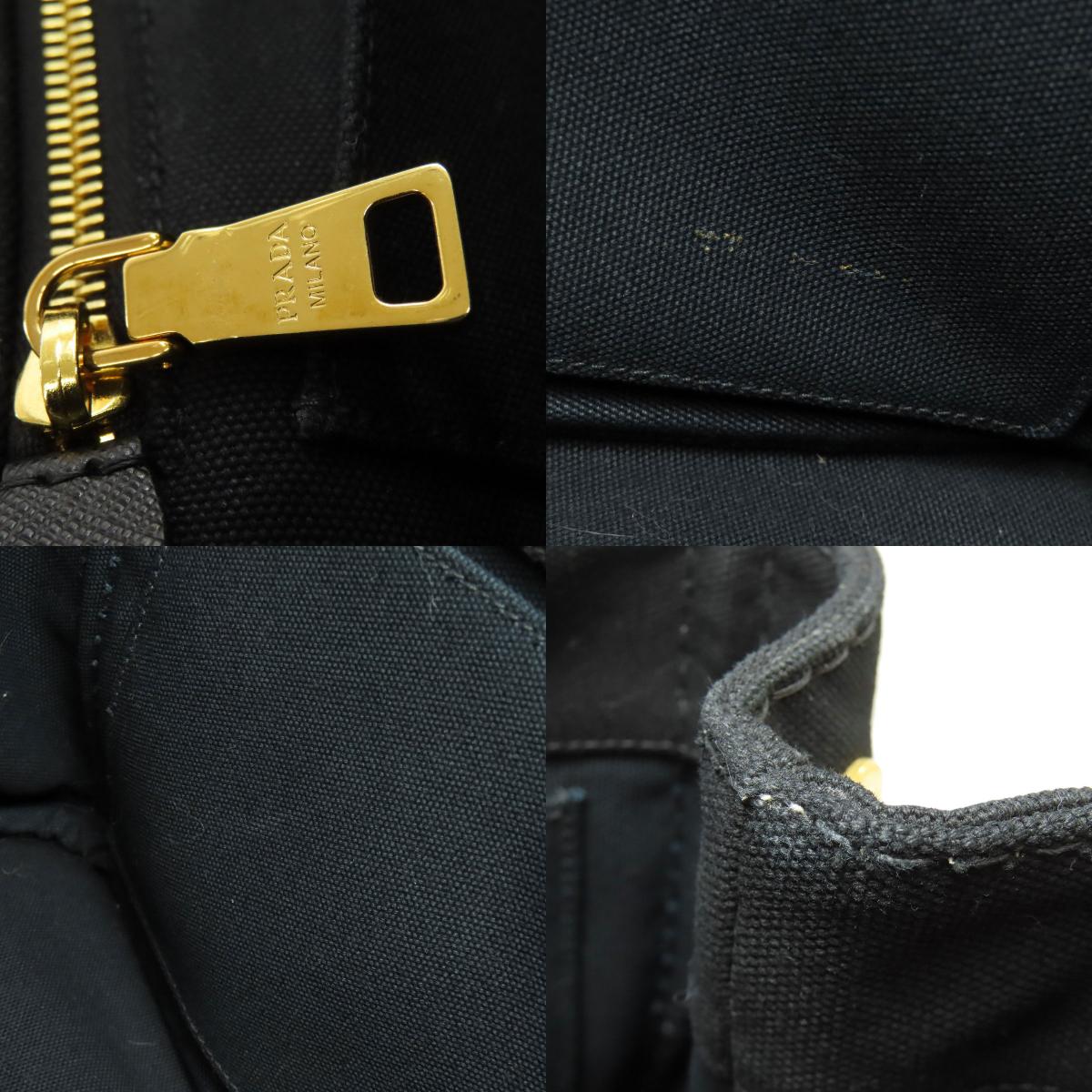 PRADA プラダ カナパ ミニ 2WAY ハンドバッグ キャンバス レディース 中古