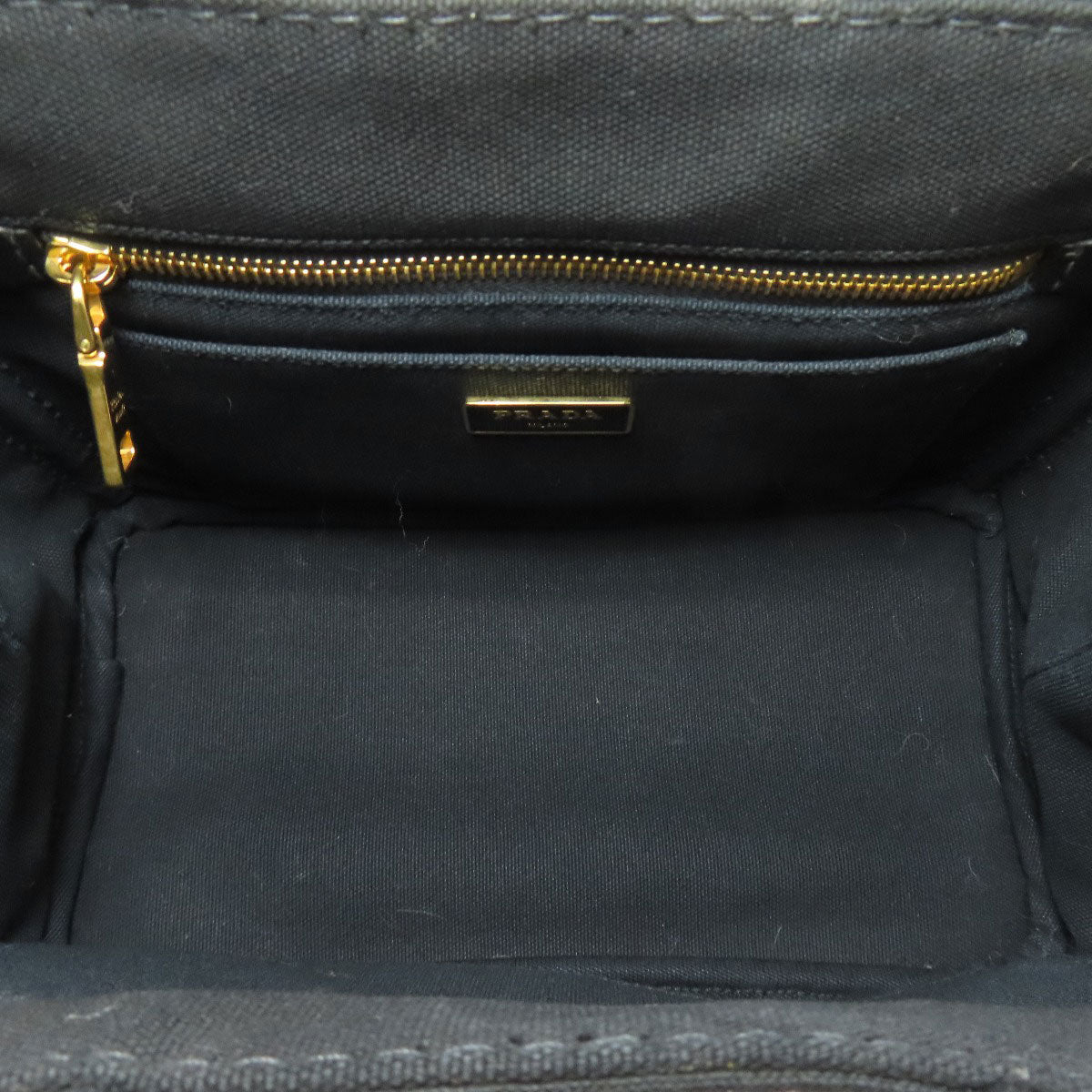 PRADA プラダ カナパ ミニ 2WAY ハンドバッグ キャンバス レディース 中古