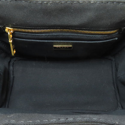 PRADA プラダ カナパ ミニ 2WAY ハンドバッグ キャンバス レディース 中古