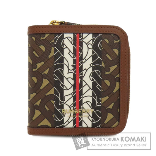 BURBERRY バーバリー TBロゴパターン 二つ折り財布（小銭入れあり） レザー レディース 中古