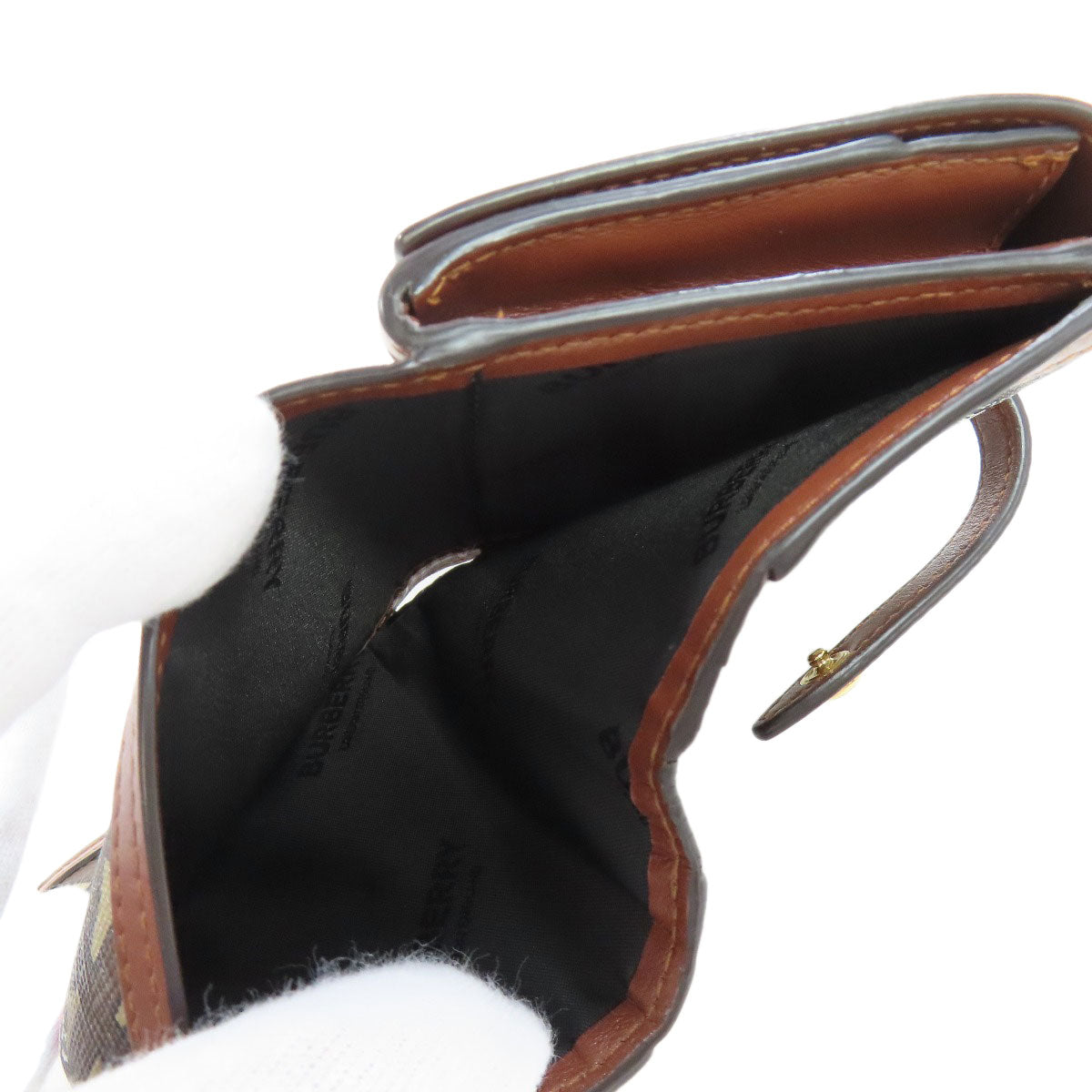 BURBERRY バーバリー ロゴ 二つ折り財布（小銭入れあり） PVC レディース 中古