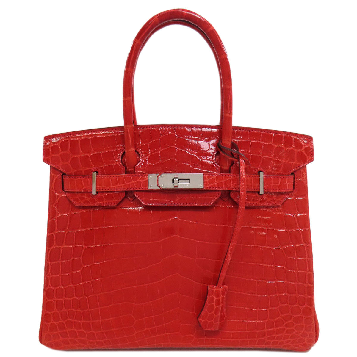 HERMES エルメス バーキン30 シルバー金具 ハンドバッグ ニロティカス レディース 中古