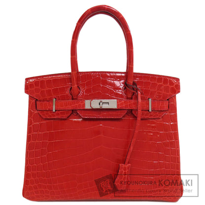 HERMES エルメス バーキン30 シルバー金具 ハンドバッグ ニロティカス レディース 中古