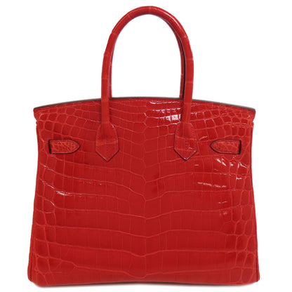 HERMES エルメス バーキン30 シルバー金具 ハンドバッグ ニロティカス レディース 中古