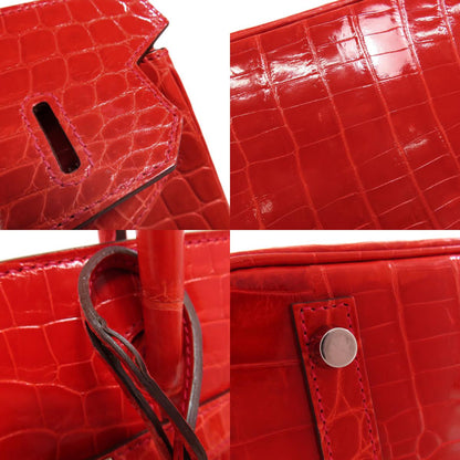 HERMES エルメス バーキン30 シルバー金具 ハンドバッグ ニロティカス レディース 中古
