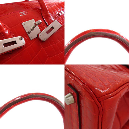 HERMES エルメス バーキン30 シルバー金具 ハンドバッグ ニロティカス レディース 中古