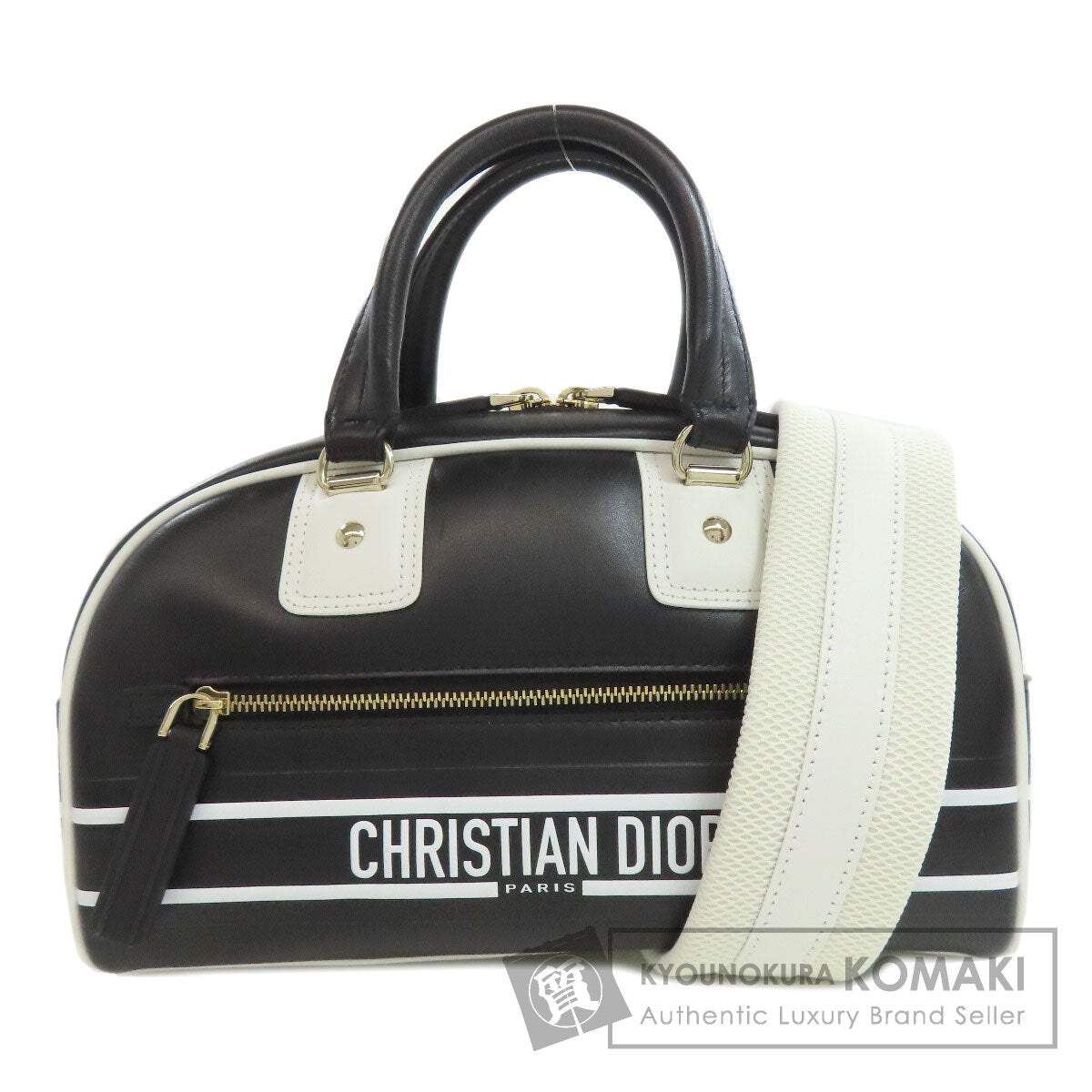 CHRISTIAN DIOR クリスチャンディオール ヴァイブ 2WAY ハンドバッグ カーフ レディース 中古