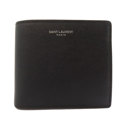 SAINT LAURENT サンローラン ロゴ 二つ折り財布（小銭入れあり） レザー レディース 中古