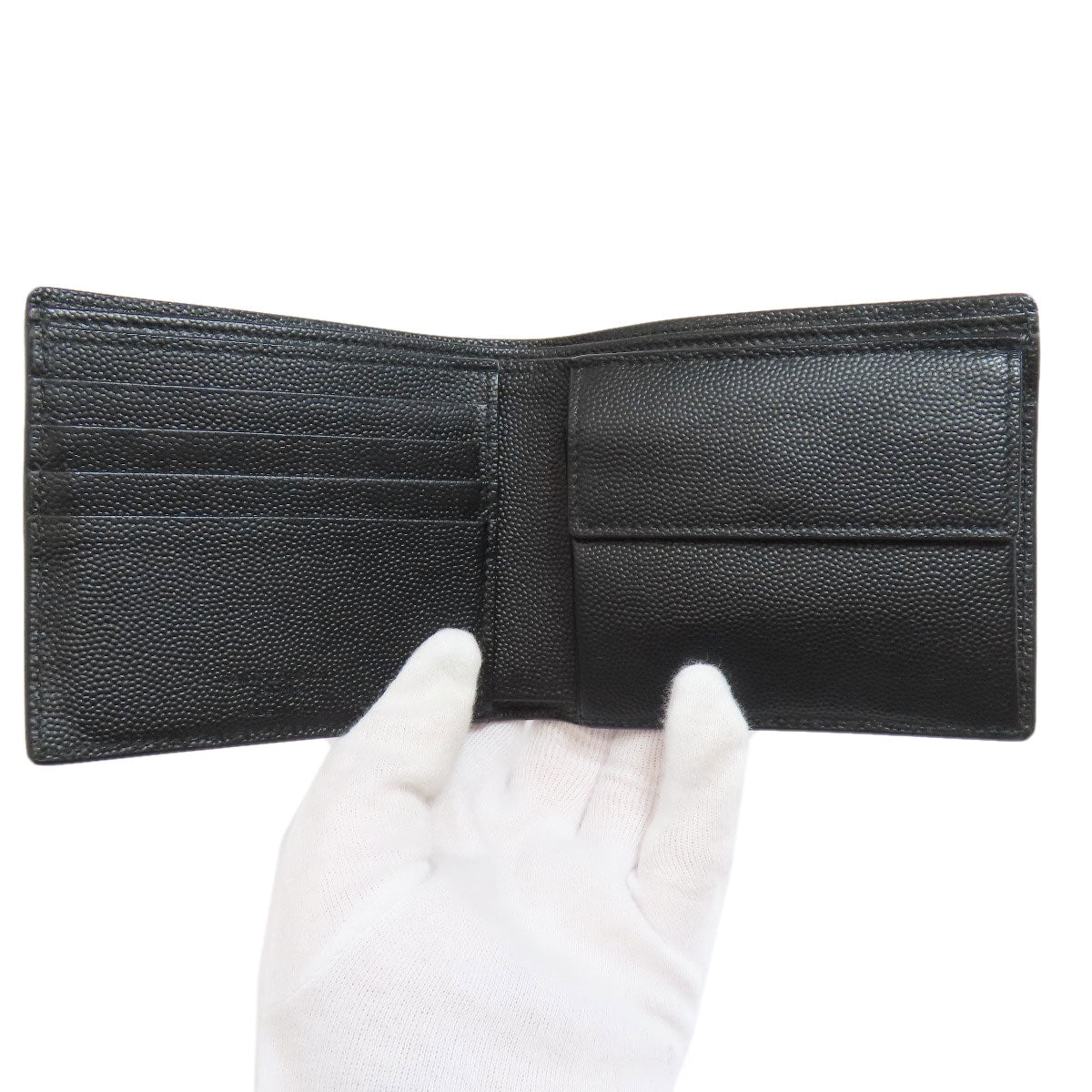 SAINT LAURENT サンローラン ロゴ 二つ折り財布（小銭入れあり） レザー レディース 中古