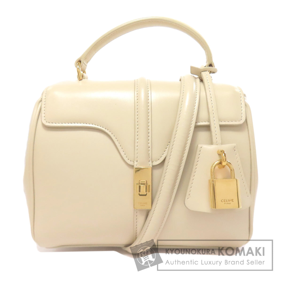 CELINE セリーヌ ロゴ ハンドバッグ レザー レディース 中古