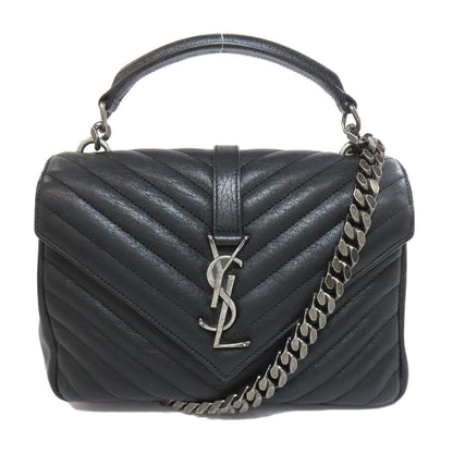 YVES SAINT LAURENT イヴ・サンローラン カサンドラ ショルダーバッグ レザー レディース 中古