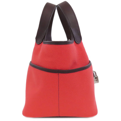 HERMES エルメス ピコタンロックPM シルバー金具 ハンドバッグ トワルアッシュ レディース 中古