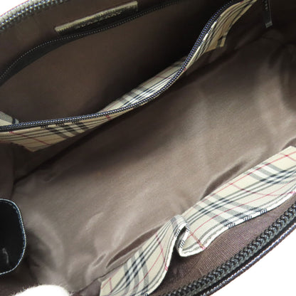 BURBERRY バーバリー ロゴ ハンドバッグ レザー レディース 中古