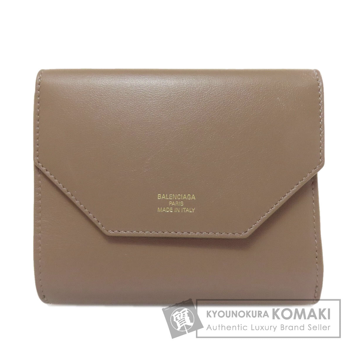 BALENCIAGA バレンシアガ 753762 ロゴ 二つ折り財布（小銭入れあり） レザー レディース 中古