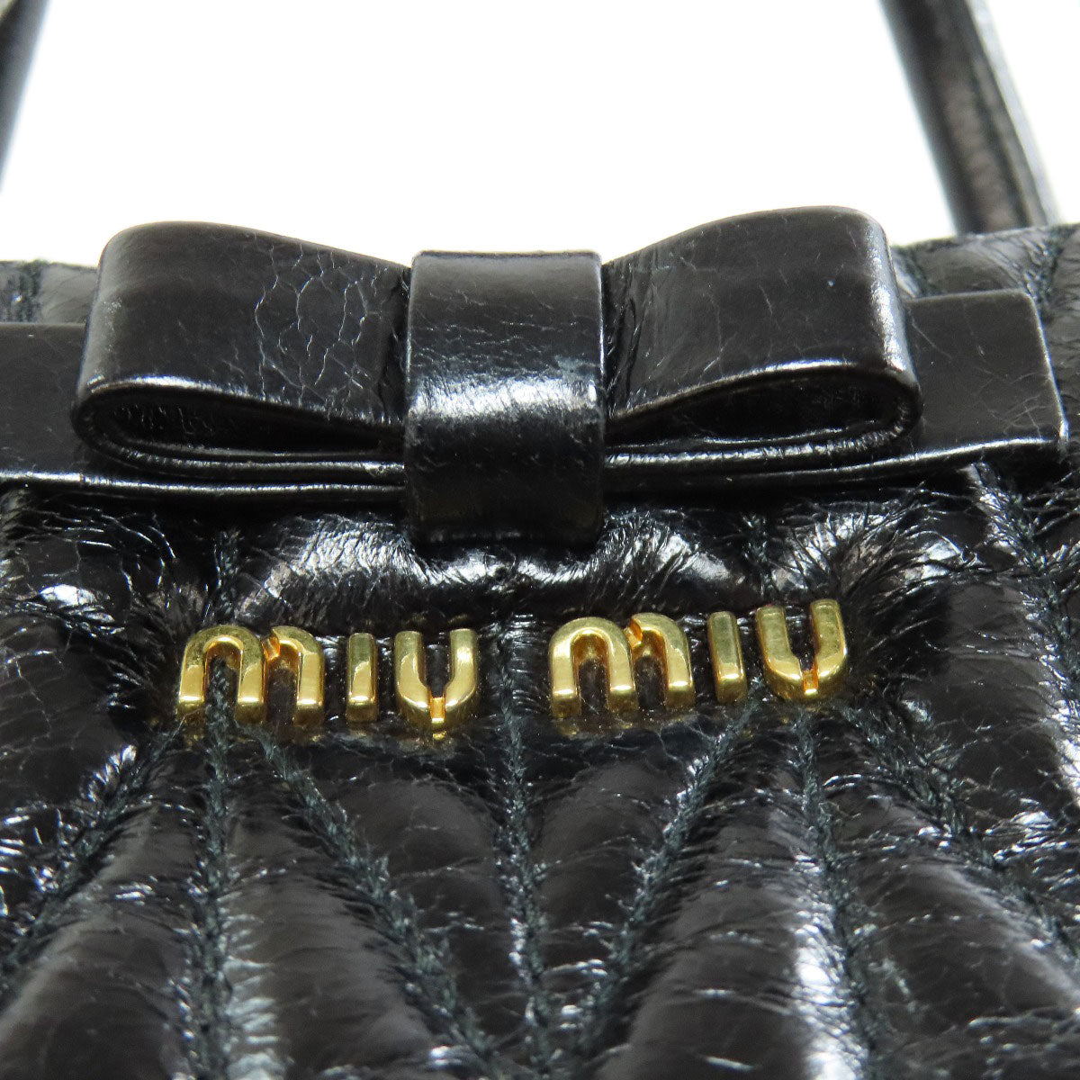 MIUMIU ミュウミュウ リボン 2WAY ハンドバッグ カーフ レディース 中古