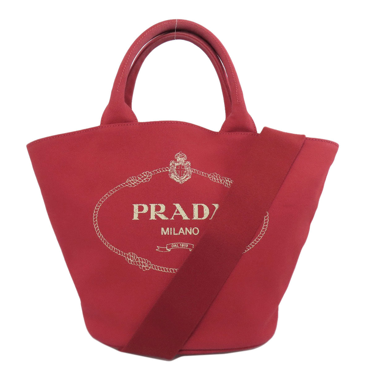 PRADA プラダ カナパ バケツ 2WAY トートバッグ キャンバス レディース 中古