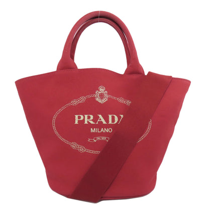 PRADA プラダ カナパ バケツ 2WAY トートバッグ キャンバス レディース 中古