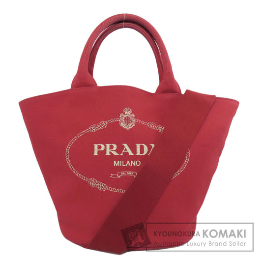 PRADA プラダ カナパ バケツ 2WAY トートバッグ キャンバス レディース 中古