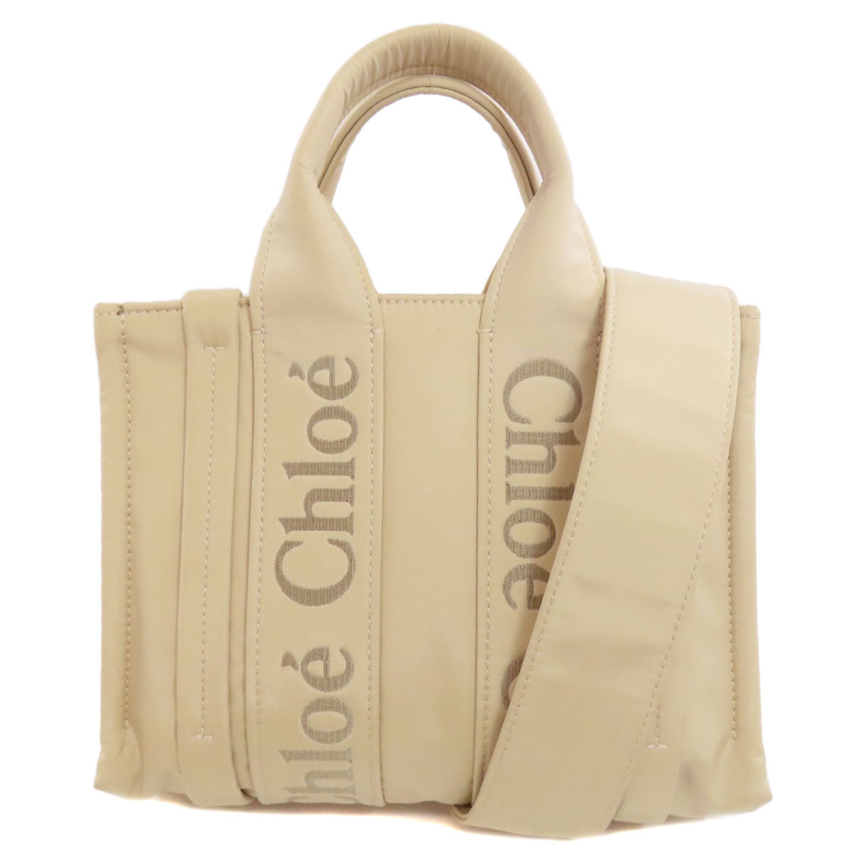CHLOE クロエ ウッディ 2WAY ハンドバッグ ナイロン レディース 中古