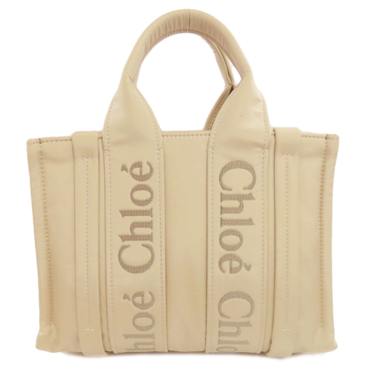 CHLOE クロエ ウッディ 2WAY ハンドバッグ ナイロン レディース 中古