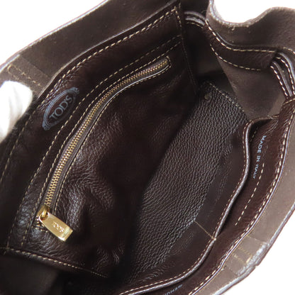 TODS トッズ ロゴ ハンドバッグ レザー レディース 中古