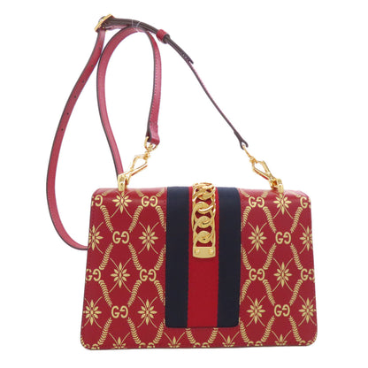 GUCCI グッチ 524405 シルヴィ GG ショルダーバッグ レザー レディース 中古