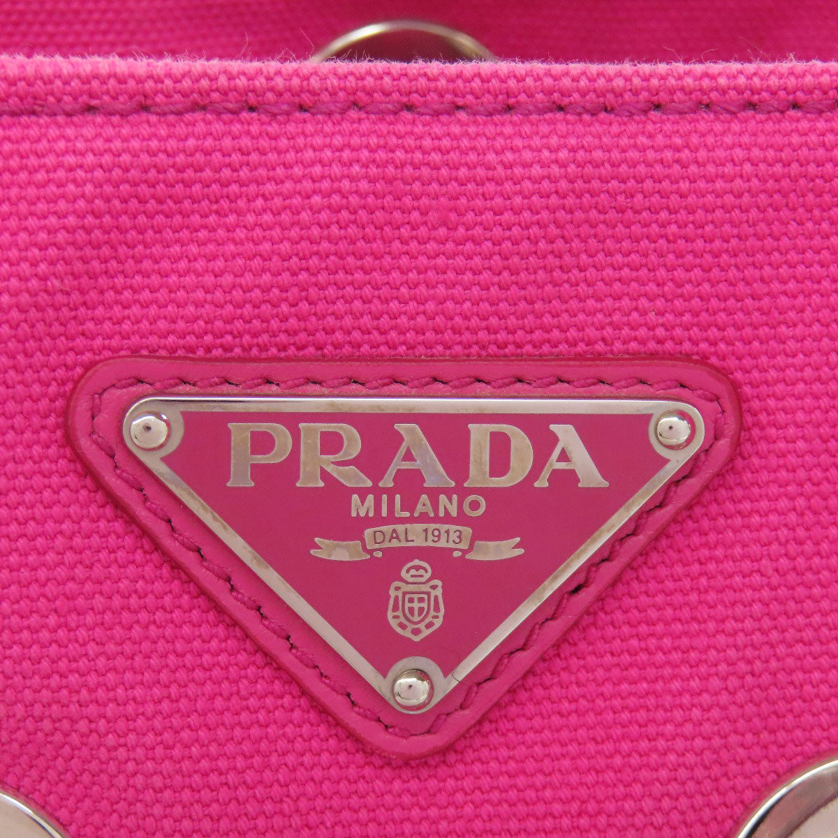 PRADA プラダ 1BG439 カナパミニ パンチング 2WAY ハンドバッグ キャンバス レディース 中古