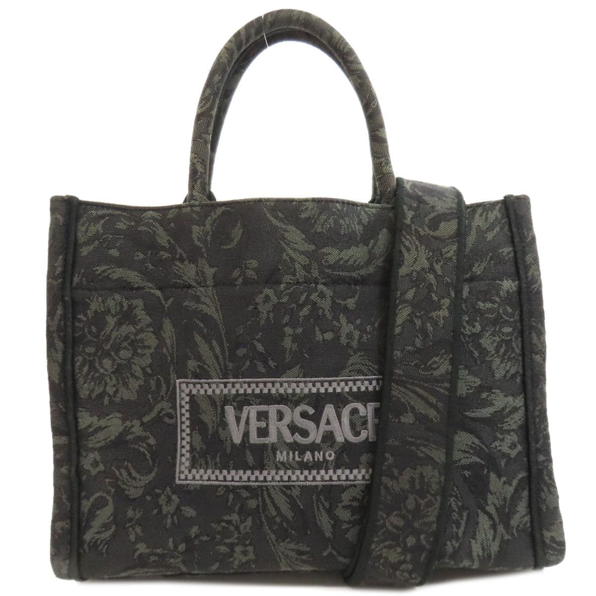 VERSACE ヴェルサーチ 2WAY ハンドバッグ キャンバス レディース 中古