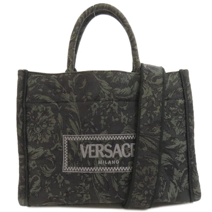 VERSACE ヴェルサーチ 2WAY ハンドバッグ キャンバス レディース 中古