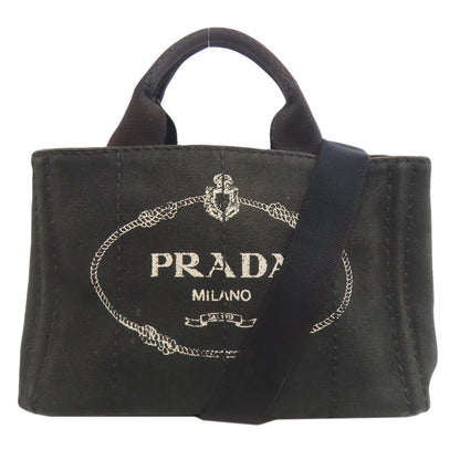 PRADA プラダ カナパミニ 2WAY ハンドバッグ キャンバス レディース 中古