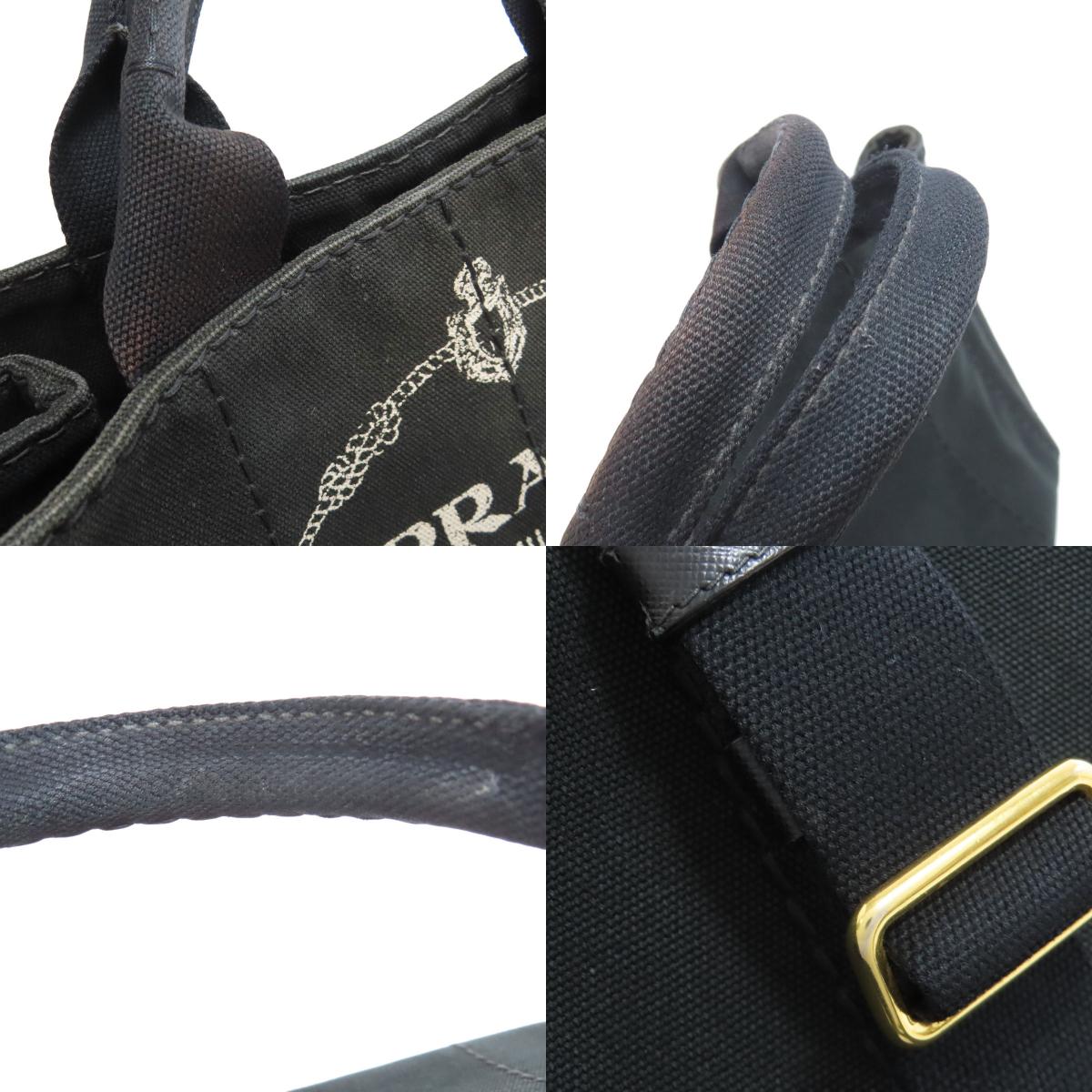 PRADA プラダ カナパミニ 2WAY ハンドバッグ キャンバス レディース 中古