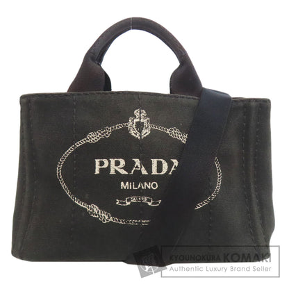 PRADA プラダ カナパミニ 2WAY ハンドバッグ キャンバス レディース 中古
