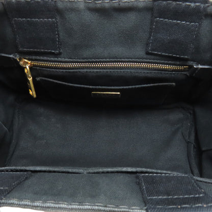 PRADA プラダ カナパミニ 2WAY ハンドバッグ キャンバス レディース 中古