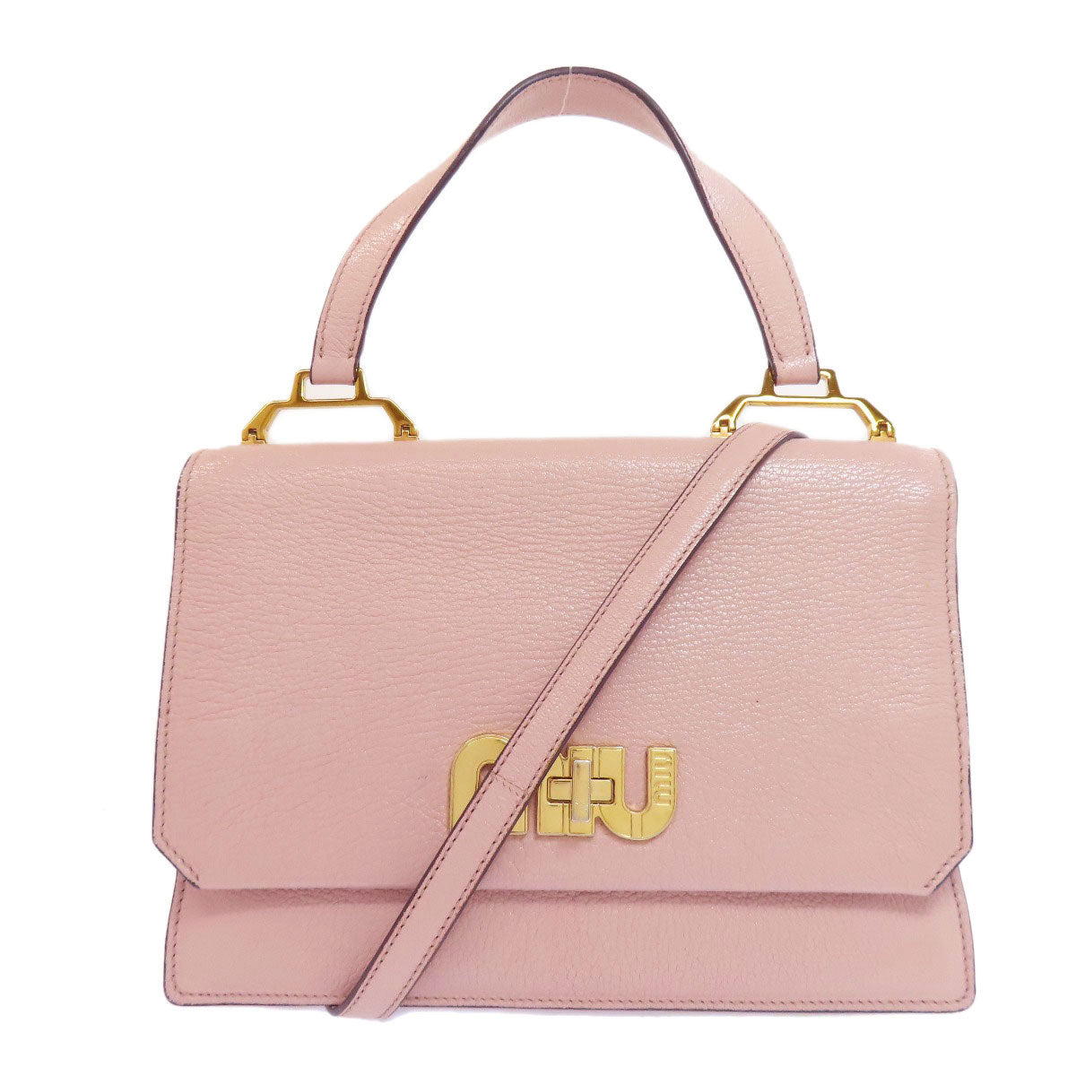MIUMIU ミュウミュウ 2WAY ハンドバッグ レザー レディース 中古