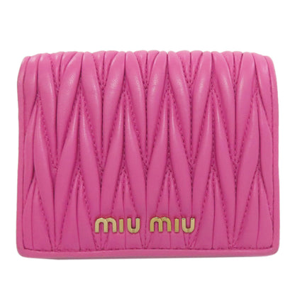 MIUMIU ミュウミュウ マテラッセ 二つ折り財布（小銭入れあり） ラムスキン レディース 中古