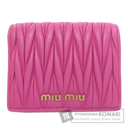 MIUMIU ミュウミュウ マテラッセ 二つ折り財布（小銭入れあり） ラムスキン レディース 中古