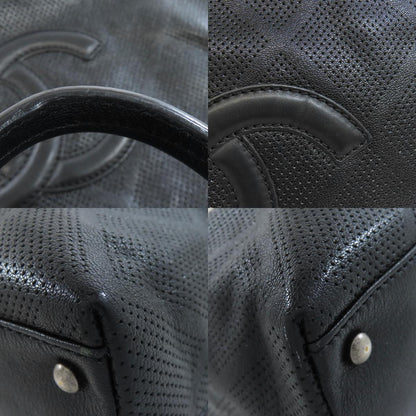 CHANEL シャネル ココマーク パンチング シルバー金具 トートバッグ カーフ レディース 中古