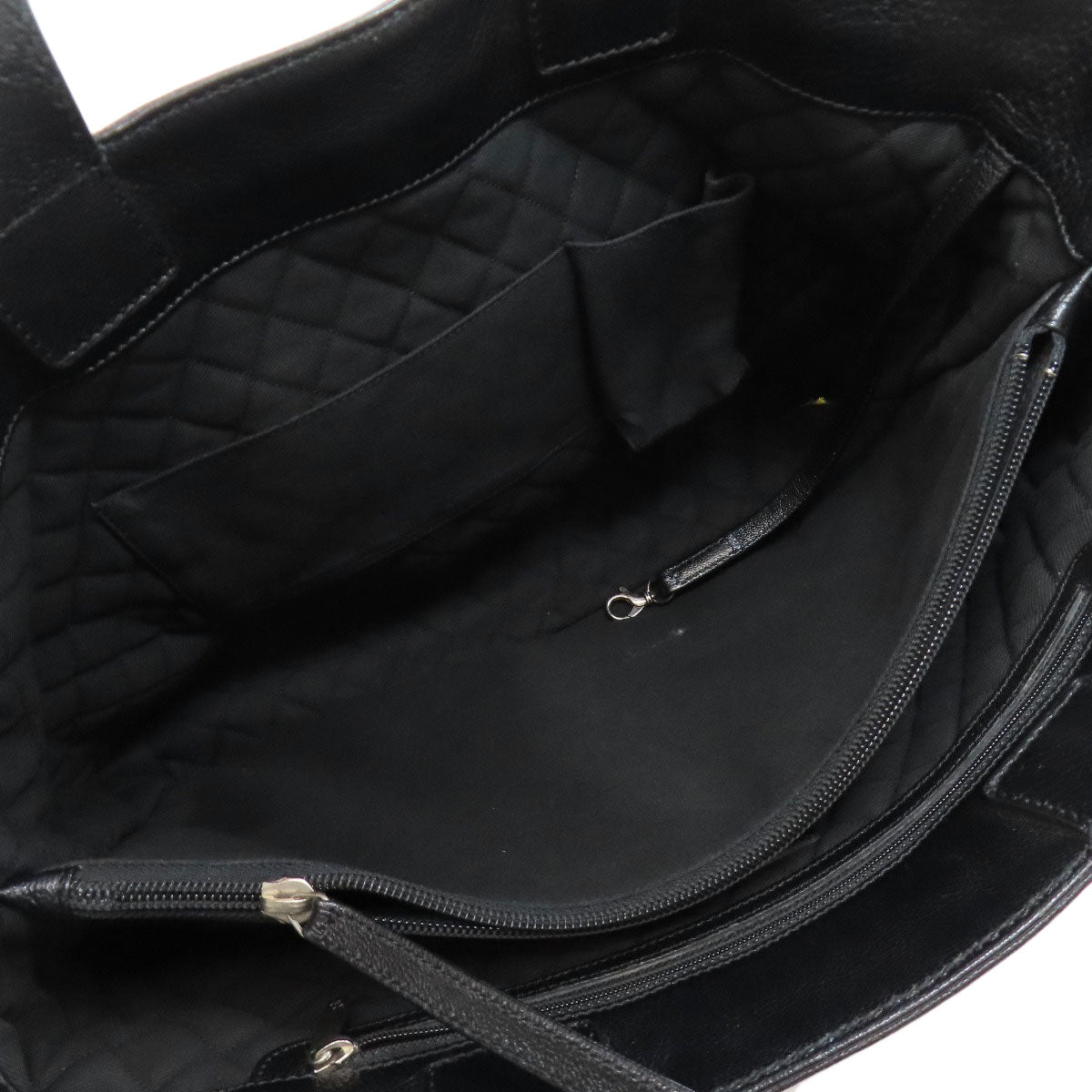 CHANEL シャネル ココマーク パンチング シルバー金具 トートバッグ カーフ レディース 中古