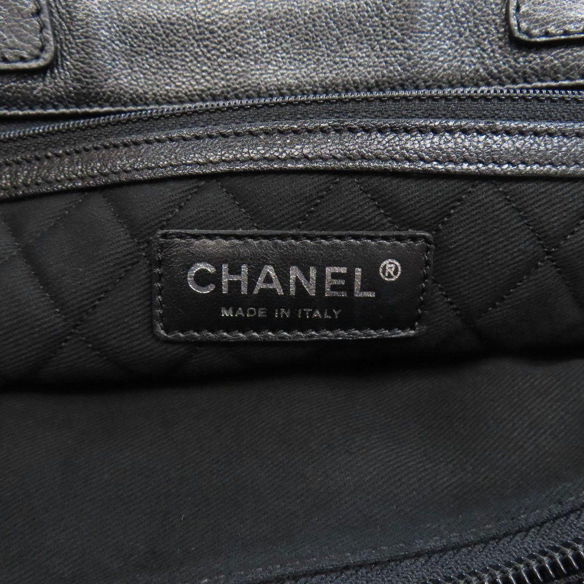CHANEL シャネル ココマーク パンチング シルバー金具 トートバッグ カーフ レディース 中古