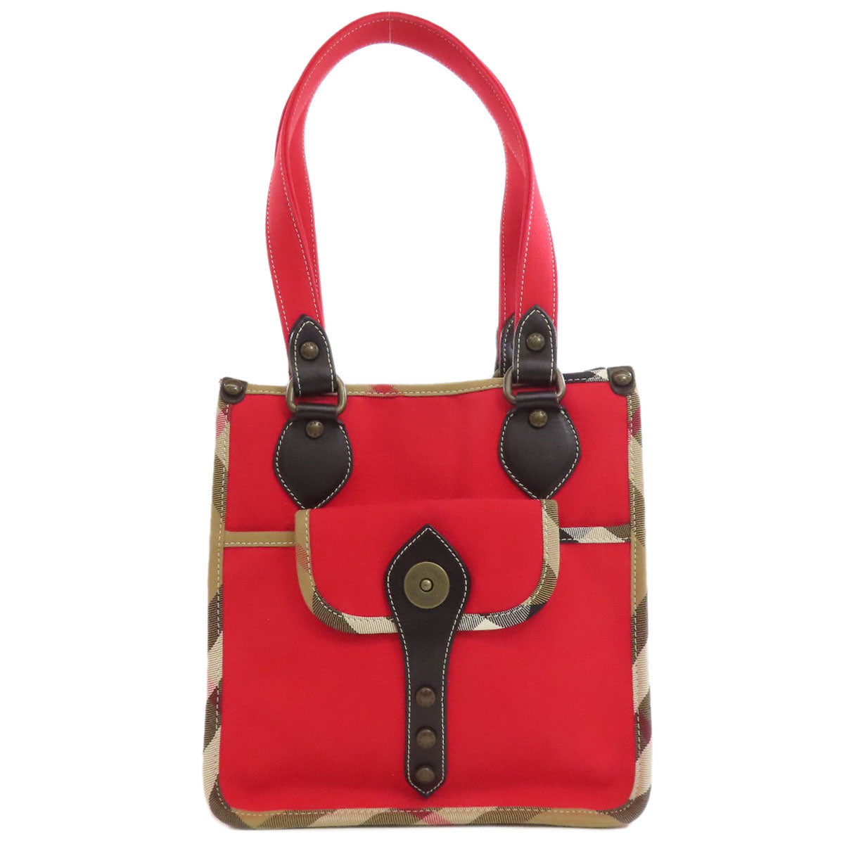 BURBERRY バーバリー ノバチェック ハンドバッグ キャンバス レディース 中古