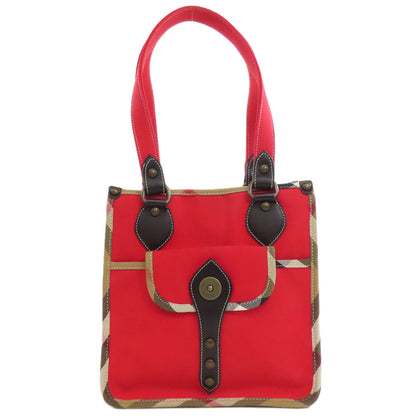 BURBERRY バーバリー ノバチェック ハンドバッグ キャンバス レディース 中古